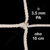 OCHRANNÁ SIEŤ Z 3.5 mm PA ŠNÚRY, OKO 10 cm, BIELA FARBA, 1 m2