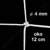 OCHRANNÁ SIEŤ Z 4 mm ŠNÚRY, OKO 12 cm, BIELA FARBA, 1 m2