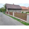 Vchodová branka, dvoukřídlá brána, plot, výplň WPC dřevoplast