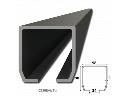 C profil 98x98x5mm, dĺžka 3m