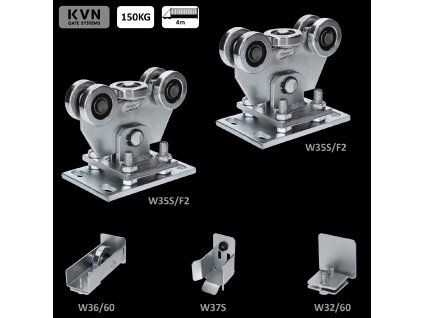 Set pro samonosný systém 60 x 60 x 4 mm, (2x W35S/F2, 1x W32/60, 1x W36/60, 1x W37S)