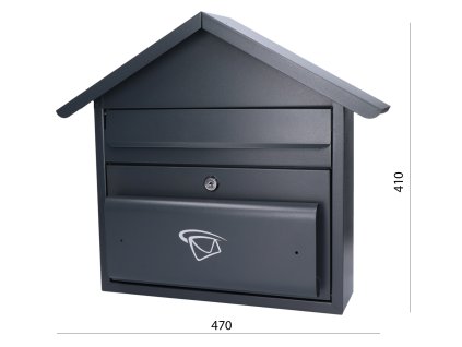 DOPRODEJ Poštovní schránka 470x410x110 mm, grafit