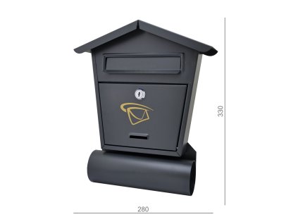 DOPRODEJ Poštovní schránka 280x310x50 mm grafitová
