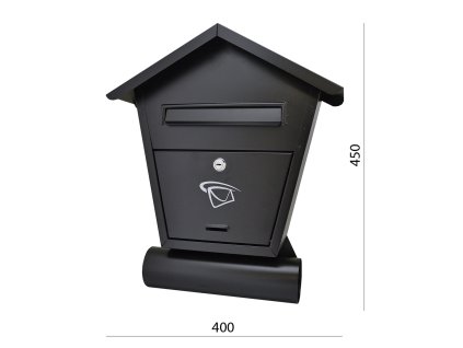 Poštovní schránka 400x450x70mm černá matná