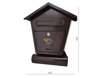 Poštovní schránka 400x450x70mm hnědá