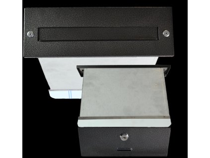 DOPRODEJ Poštovní schránka 275x90x400 mm, stříbrná antik, pro zabudování do zdi s max. šířkou 350 mm, max. formát listu: A4