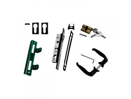 set prislusenstvi pro dvoukridlou branu ideal universal zeleny ral 6005 8595068413913
