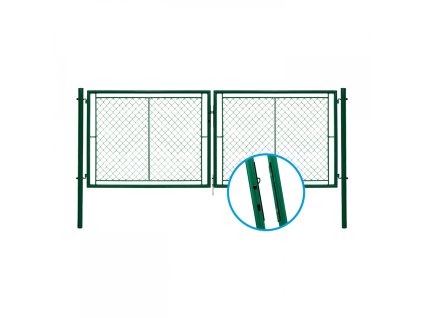 Dvoukřídlá brána IDEAL II poplastovaná Zn + PVC