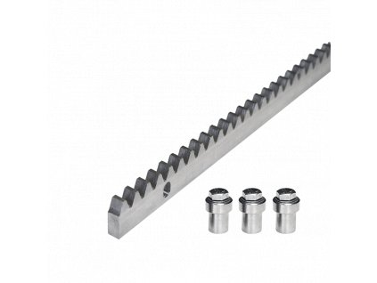 Hřeben INOX 30 x 10 mm, L = 1000 mm, M4, max. do 1900 kg, 3 x úchyt + šrouby, nerezový