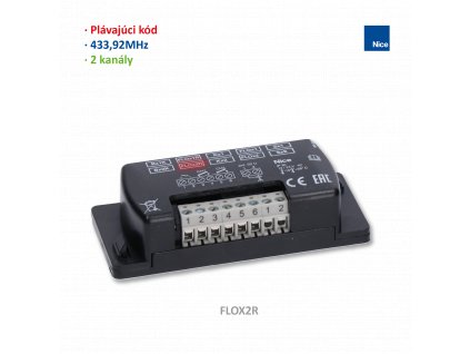 Externí přijímač 2 kanálový, NICE, plovoucí kód, 433,92MHz