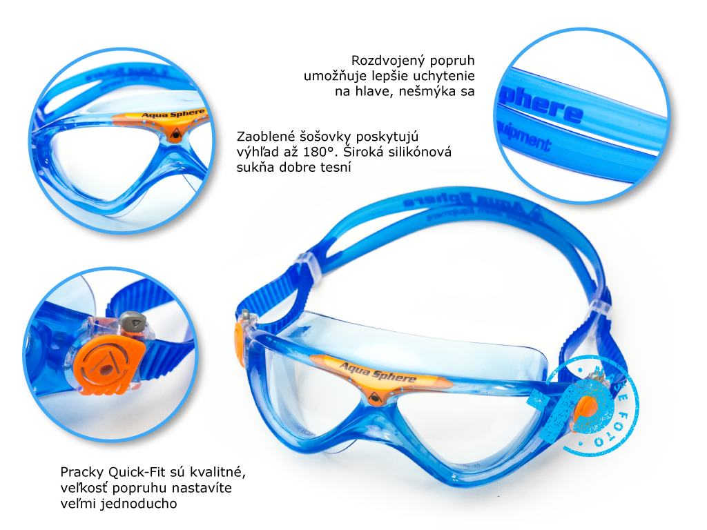 Aquasphere Vista detská maska na plávanie, výhody, skúsenosti, recenzie na Plutvy.sk