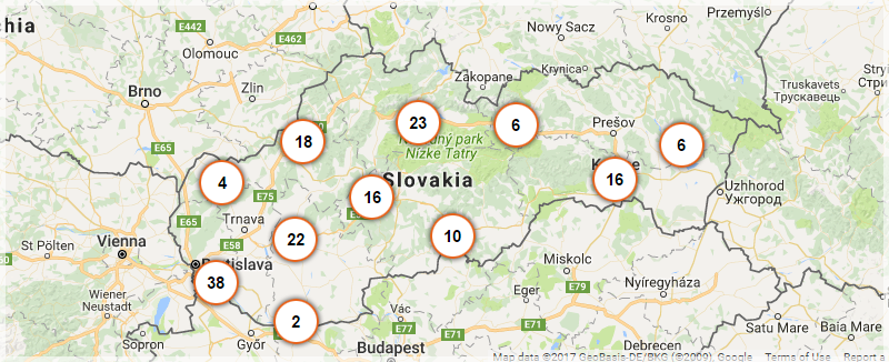 Depo.sk mapa vydjných miest január 2017, Plutvy.sk