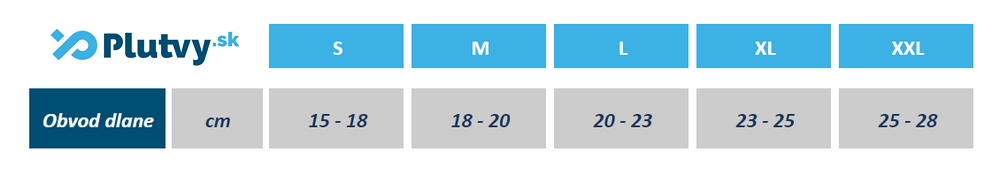 neoprénové rukavice otužovanie tabuľka veľkostí