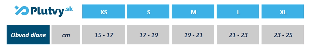 Cressi Ultraspan tabuľka veľkostí rukavice neoprénové