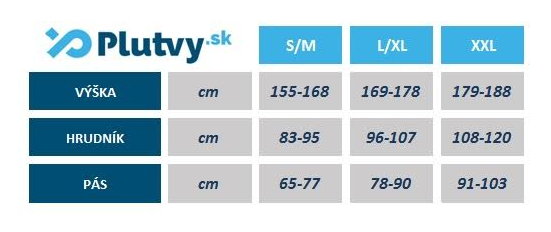 neoprénové tielko, nátelník, Agama, 2mm, tabuľka veľkostí, v obchode Plutvy.sk