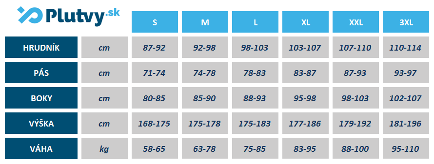 Cressi Apnea tabuľka veľkostí spearfishingového neoprénu, v obchode Plutvy.sk
