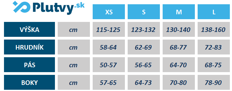 Tabuľka veľkosti detského neoprénu Cressi Lido Junior od Plutvy.sk