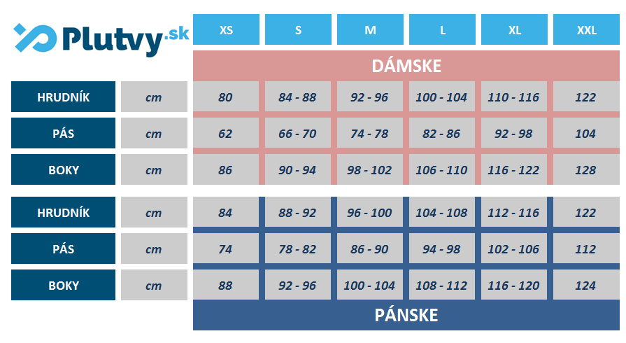 Tabuľka veľkosti neoprénového trička Hiko Symbio