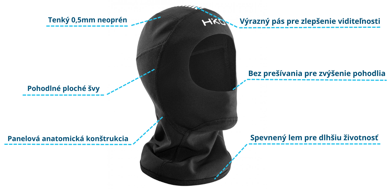 Neoprénova tenká kukla Hiko Slim balaclava popis