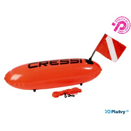 cressi torpedo boja na potápanie a plávanie, s vlajkou