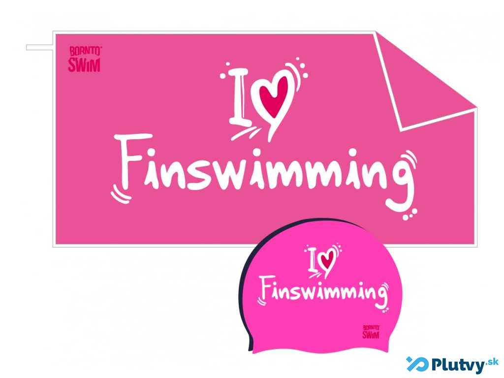 Plavecký set I Love Finswimming Farba: ružová Plavecká čiapka + uterák