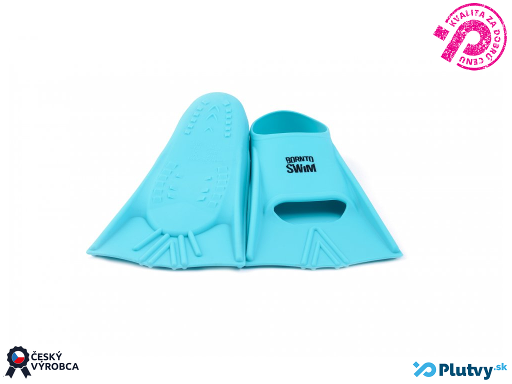 Detské plavecké plutvy + BornToSwim silikónové, rôzne farby Farba: tyrkysová, Veľkosť: 30/32