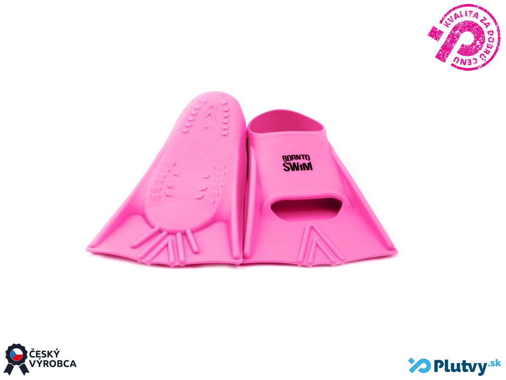 Detské plavecké plutvy + BornToSwim silikónové, rôzne farby Farba: ružová, Veľkosť: 33/35