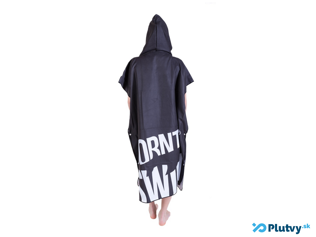 Plavecké pončo pre dospelých - BornToSwim Farba: čierna, Veľkosti: M