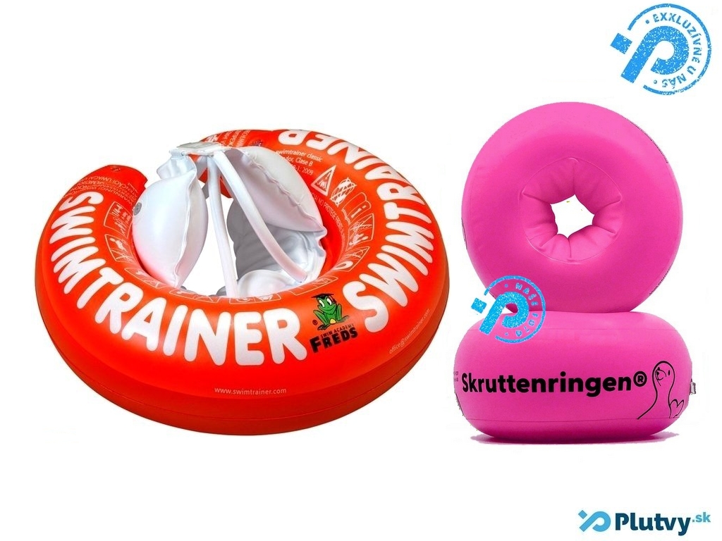 Set pre mladých plavcov Farba: ružová rukávniky Täta Rings a plávacie koleso Swimtrainer