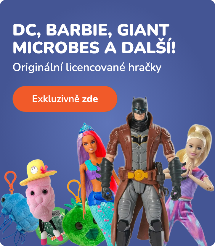 Barbie a DC licencované hračky banner mobil