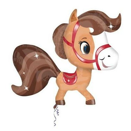 Héliový balón koník Playful hnedý - 68 cm