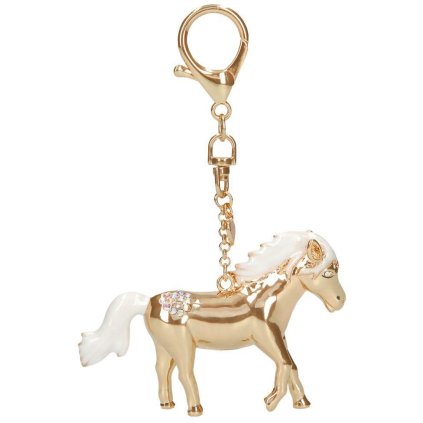Prívesok kovový - koník Horses Dreams - zlatý - 6,5 cm
