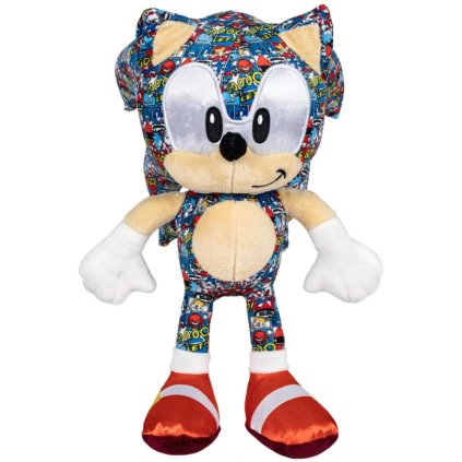 Plyšový Sonic komixový červeno modrý Sonic the Hedgehog 30 cm