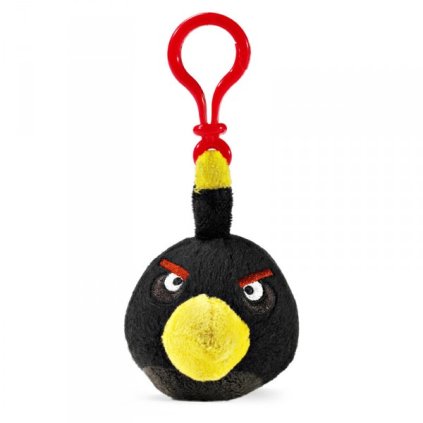 Plyšový Angry Birds čierny - prívesok