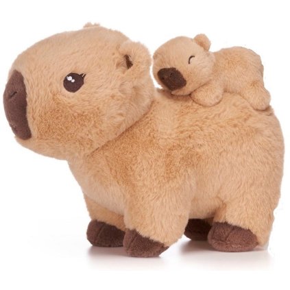 pluche capybara staand plus baby 3 assorti 25cm 2