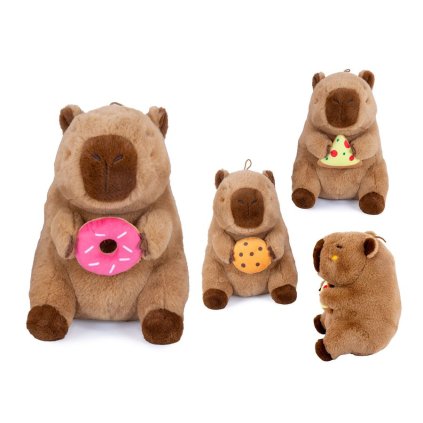 plysova kapybara s jedlom pizza donut kolac