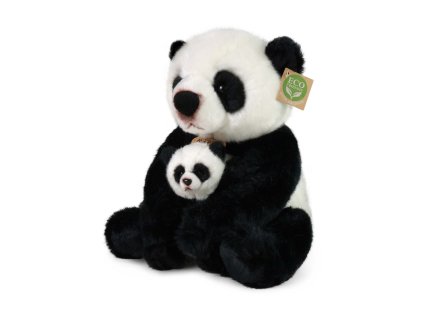 Plyšová panda s mládětem 27 cm