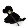 Plyšový pes labrador černý s vodítkem 25 cm