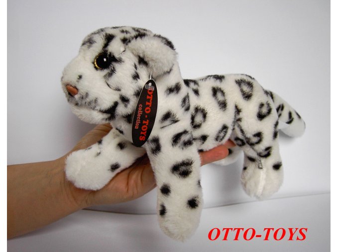 bílý plyšový leopard