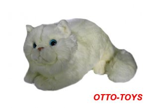 Velká plyšová kočka bílá 30cm