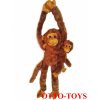 Plyšová opička s miminkem packy zip