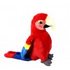 Červený plyšový papoušek