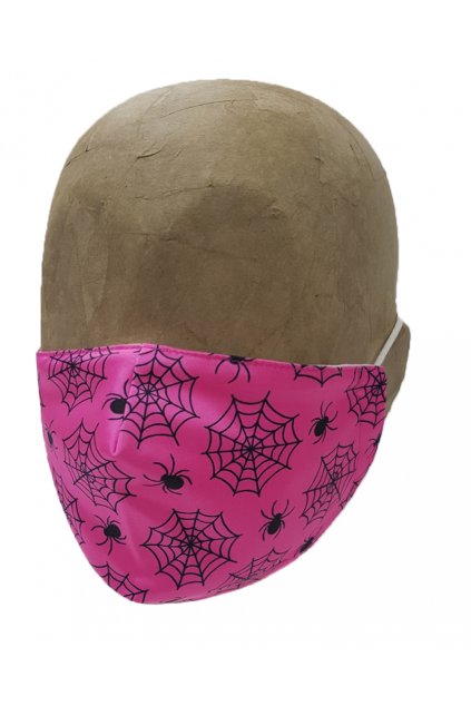 Rúško SPIDER NEON PINK s iómi striebra UNISEX A