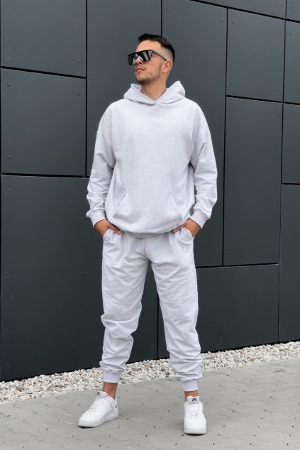 Pánska mikina s kapucňou MELANGE GREY