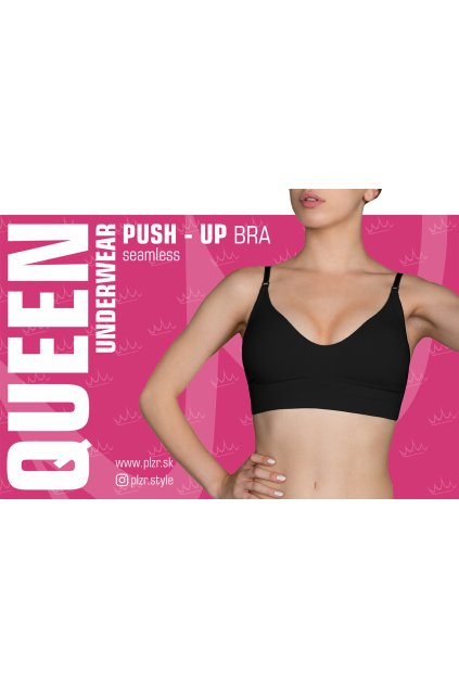 Podprsenka QUEEN PUSH-UP BLACK