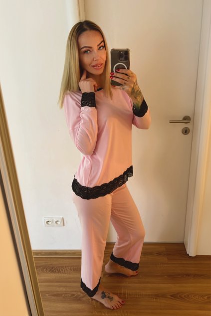 Pyžamový set s dlhými nohavicami BLANCHE BABY PINK 1