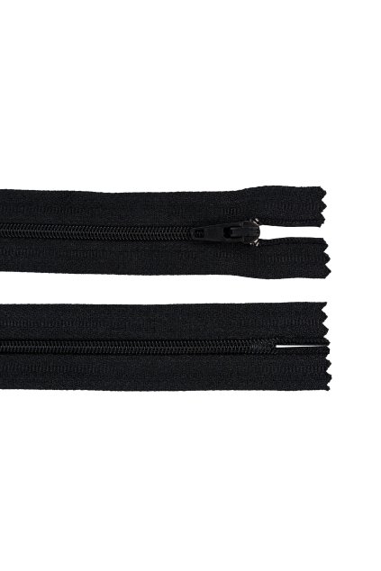 Zips špirálový čierny, šírka zúbkov 4 mm, dĺžka 14 cm
