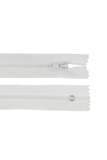 Zips špirálový biely, šírka zúbkov 4 mm, dĺžka 14 cm