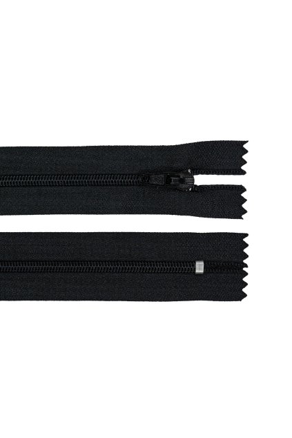Zips špirálový čierny, šírka zúbkov 4 mm, dĺžka 14 cm