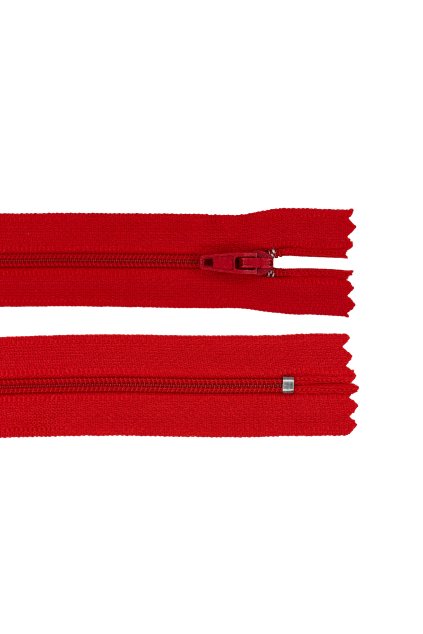 Zips špirálový červený, šírka zúbkov 4 mm, dĺžka 14 cm